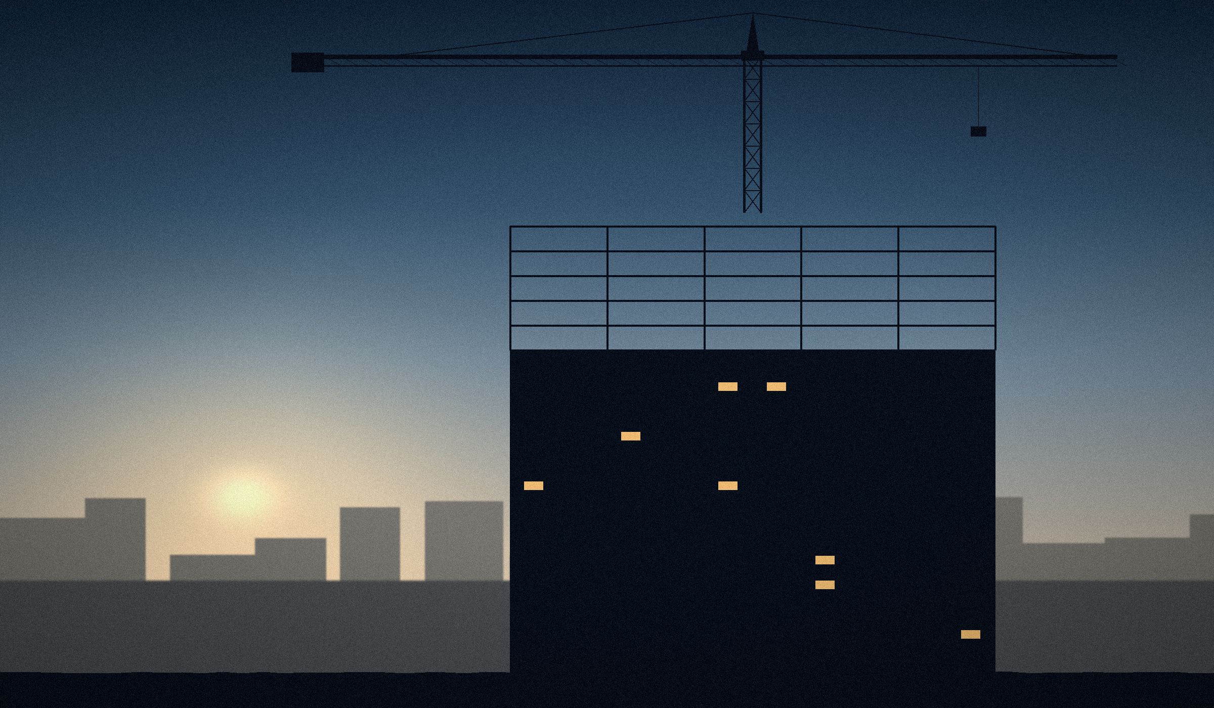 High-rise under construction with a climbing crane