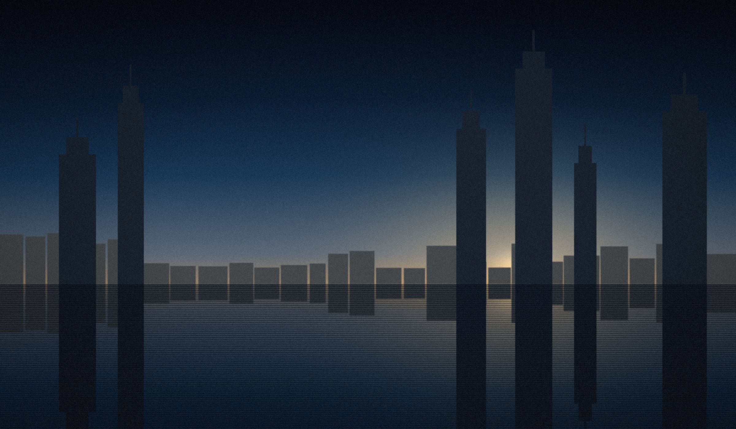 City skyline at night